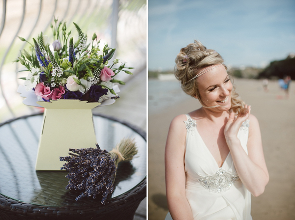 Bare foot bride by the beach