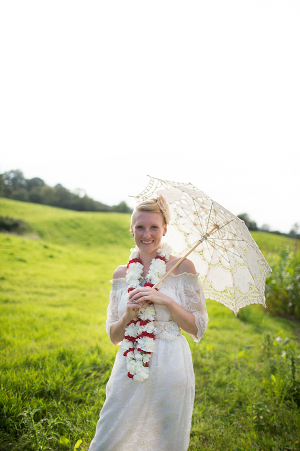 Eco friendly wedding dress by Minna Designs for an outdoor Somerset field and tents wedding