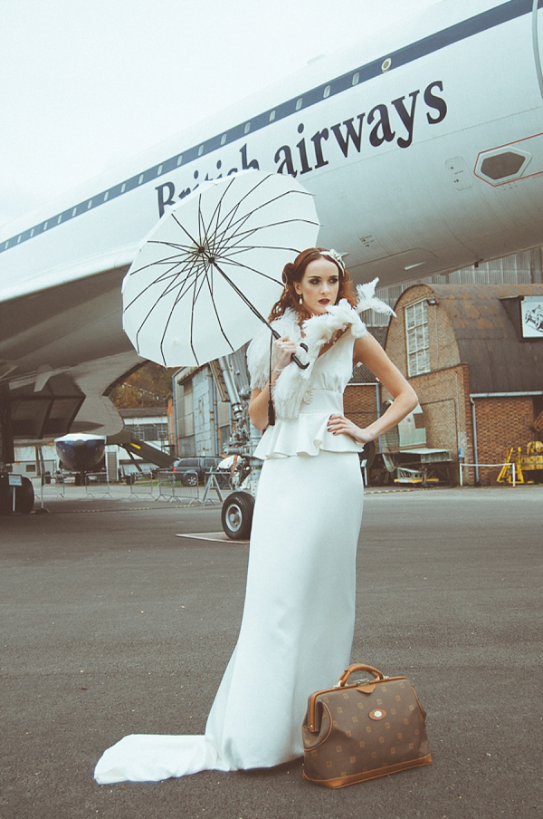 Vintage travel and aeroplanes inspired wedding shoot