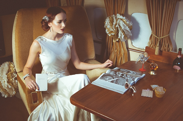 Vintage travel and aeroplanes inspired wedding shoot