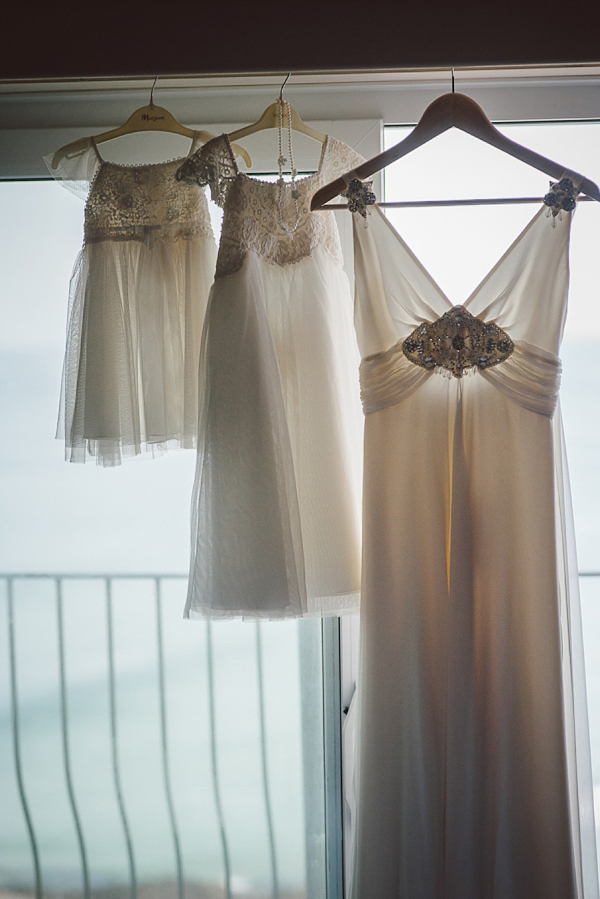 Bare foot bride by the beach