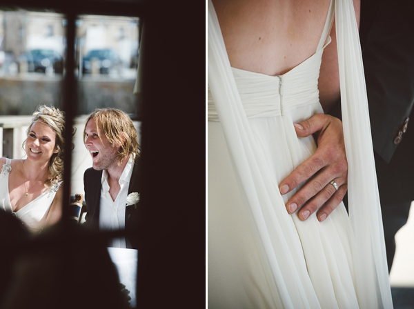 Bare foot bride by the beach