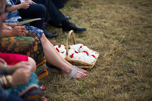 Eco friendly wedding dress by Minna Designs for an outdoor Somerset field and tents wedding