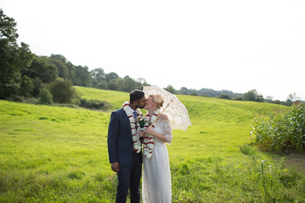 Eco friendly wedding dress by Minna Designs for an outdoor Somerset field and tents wedding