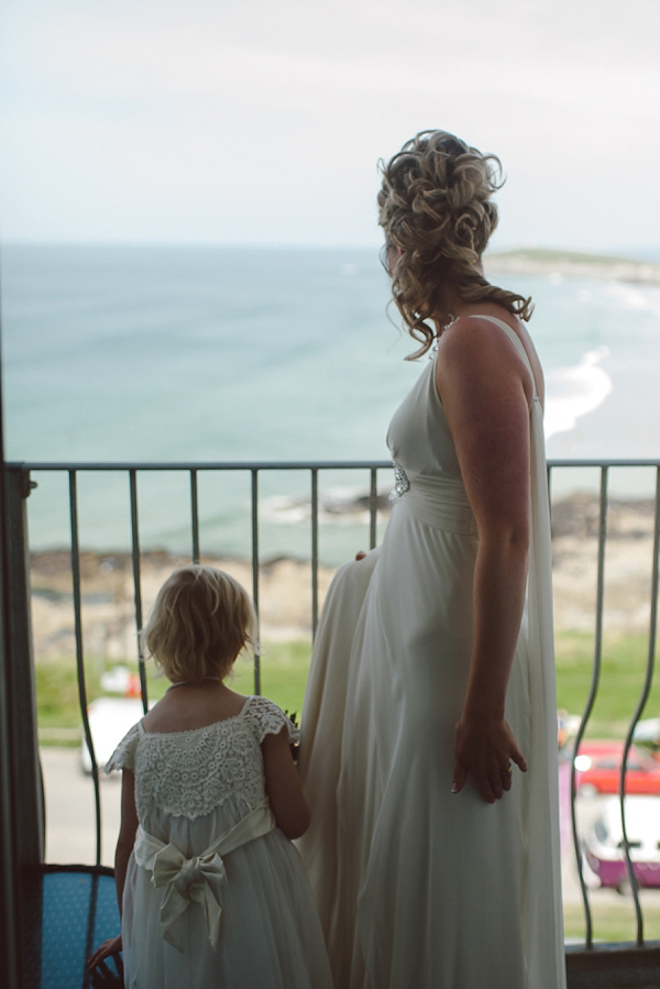 Bare foot bride by the beach