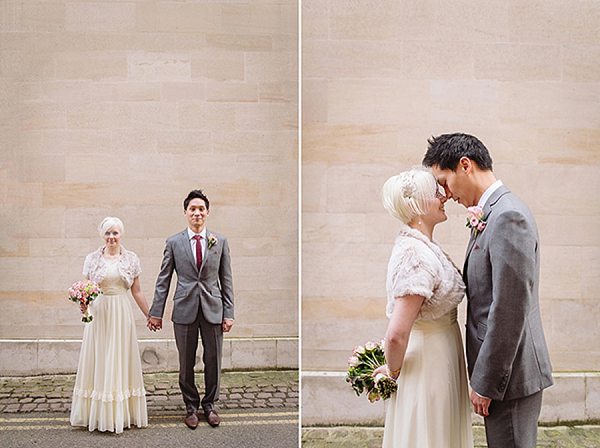 A bride wearing her Mums 1980s wedding dress with photography by Kirsten Mavric