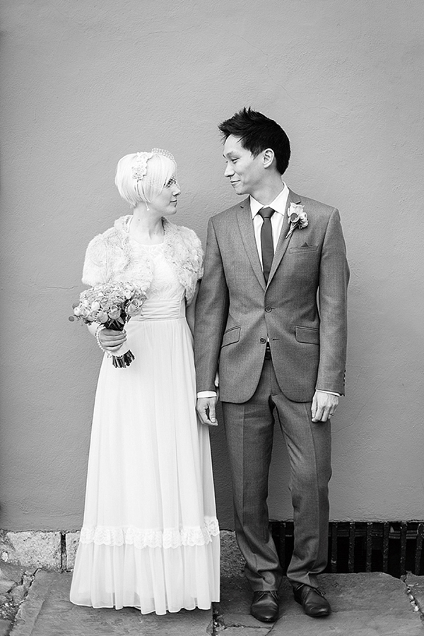 A bride wearing her Mums 1980s wedding dress with photography by Kirsten Mavric