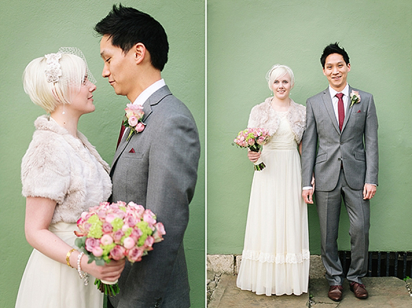 A bride wearing her Mums 1980s wedding dress with photography by Kirsten Mavric