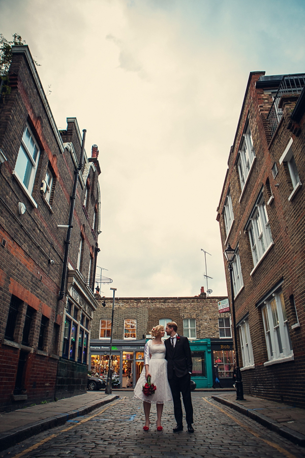 Fur Coat No Knickers 1950s Wedding Dress alternative style wedding photography by Assassynation