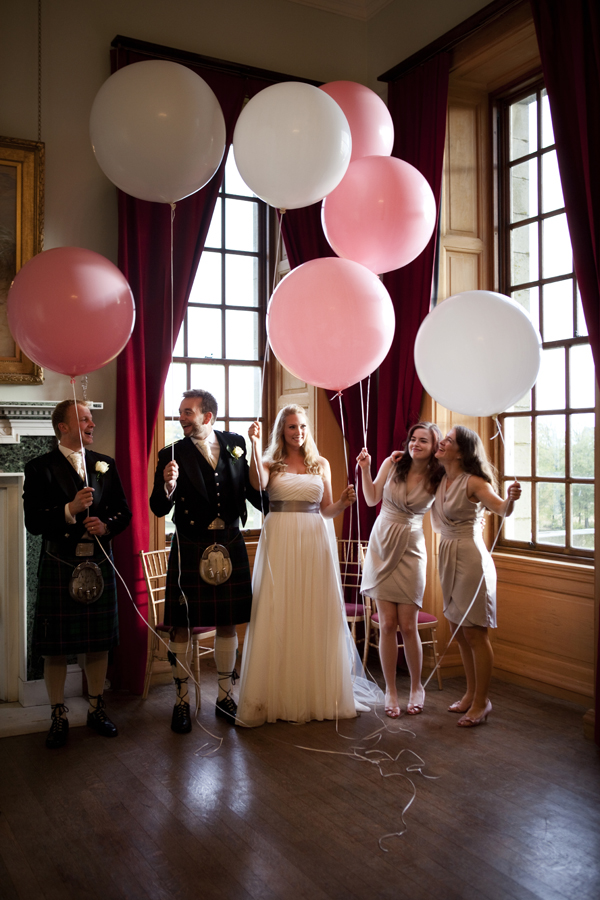 Giant pink wedding balloons