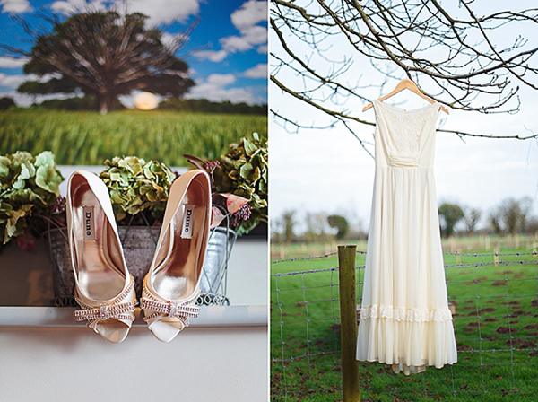 A bride wearing her Mums 1980s wedding dress with photography by Kirsten Mavric