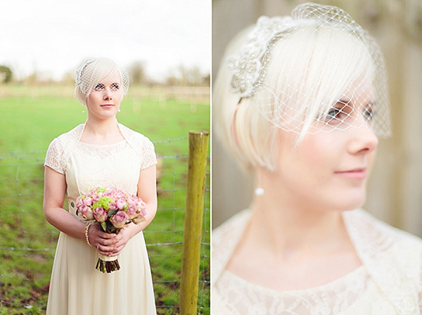 A bride wearing her Mums 1980s wedding dress with photography by Kirsten Mavric