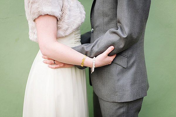 A bride wearing her Mums 1980s wedding dress with photography by Kirsten Mavric