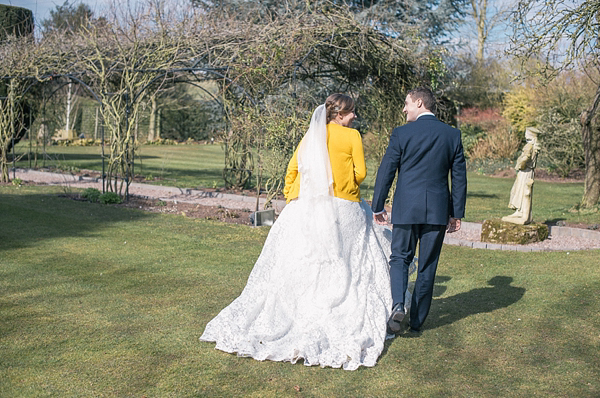 Yellow wedding Justin Alexander wedding dress Packington Moor Farm
