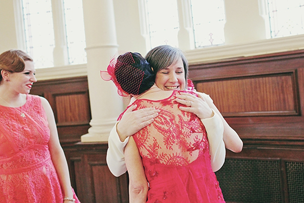 Old Finsbury Town Hall Wedding red wedding dress