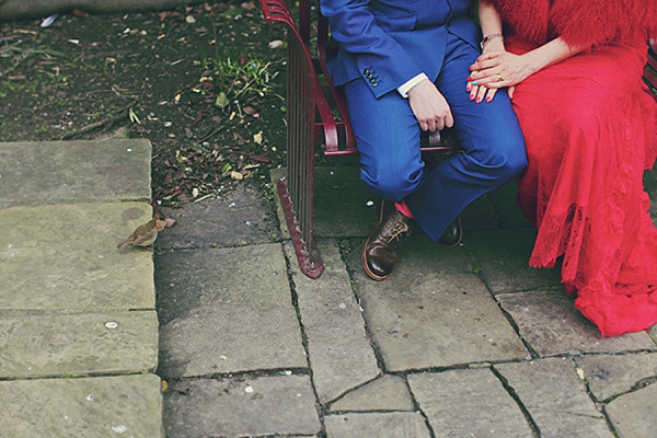 Old Finsbury Town Hall Wedding red wedding dress