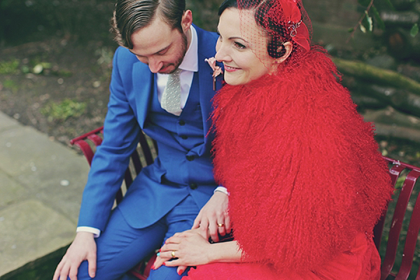 Old Finsbury Town Hall Wedding red wedding dress