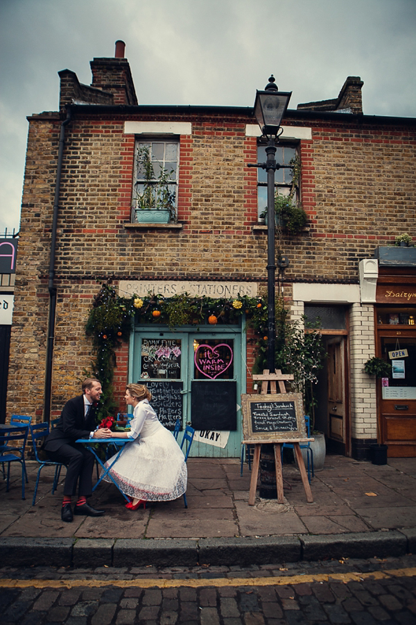 Fur Coat No Knickers 1950s Wedding Dress alternative style wedding photography by Assassynation