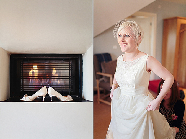 A bride wearing her Mums 1980s wedding dress with photography by Kirsten Mavric