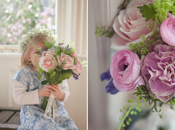 Ranunculus floral crown spring wedding flowers  Cat Hepple Photography