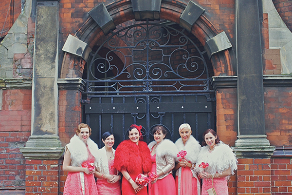 Old Finsbury Town Hall Wedding red wedding dress