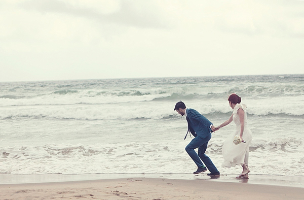 Beach hut wedding Kitty and Dulcie wedding dress