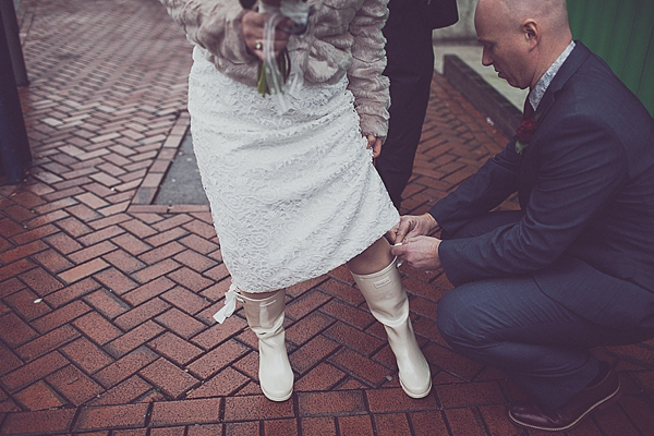 1960s inspired short wedding dress Electric Cinema Wedding Photos by Anna Hardy