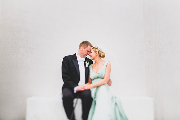 1920s inspired wedding Midland Hotel Pale Green Wedding Dress