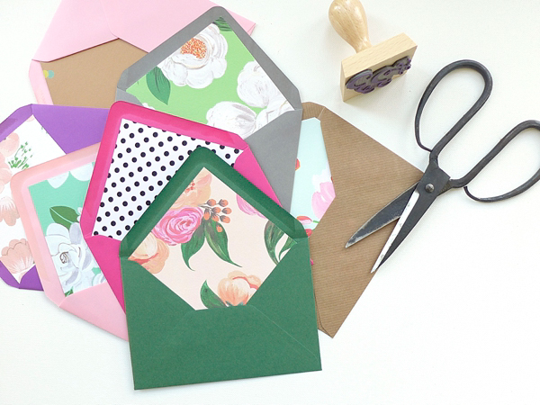 DIY Rubber Stamp Pattern Envelope Liners