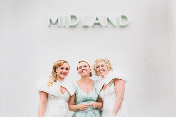 1920s inspired wedding Midland Hotel Pale Green Wedding Dress
