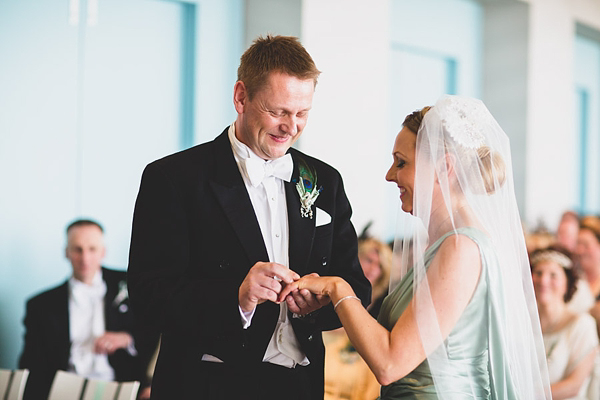 1920s inspired wedding Midland Hotel Pale Green Wedding Dress