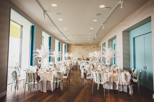 1920s inspired wedding Midland Hotel Pale Green Wedding Dress