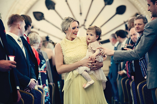 Tadashi Shoji Wedding Dress // Lemon bridesmais dresses // Dottie Photography