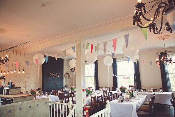 Polka dot 50s style wedding dress Islington Town  Hall Wedding