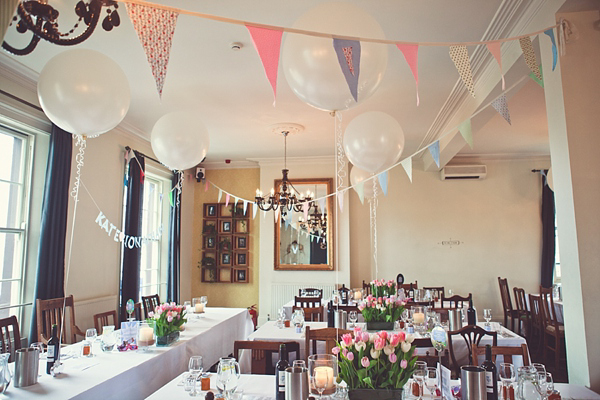 Polka dot 50s style wedding dress Islington Town  Hall Wedding