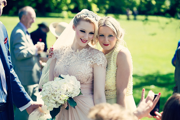 Tadashi Shoji Wedding Dress // Lemon bridesmais dresses // Dottie Photography