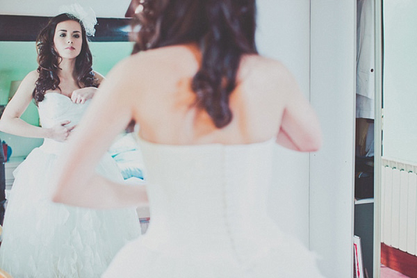 Ostrich Feather Wedding Dress // Andy Wardle Photography