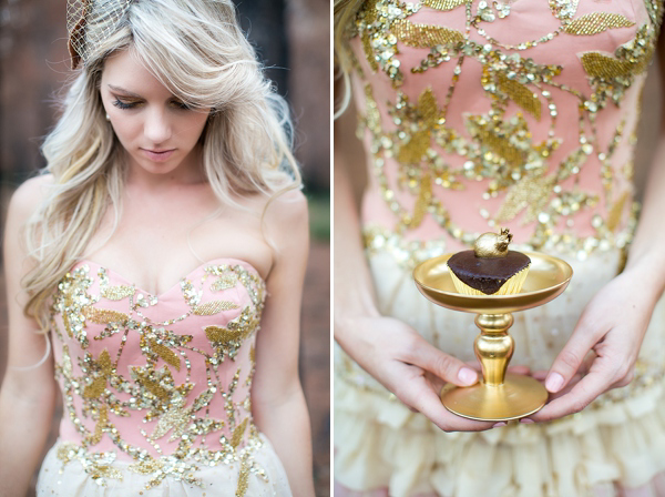 Gold pink and coral wedding inspiration