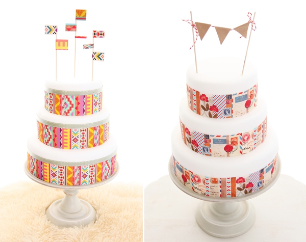 Edible Cake Icing Paper Strips for DIY bohemian ikat theme wedding cake by In the Treehouse
