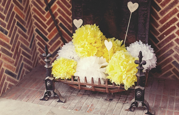 Benjamin Roberts wedding dress, yellow wedding, flower circlet