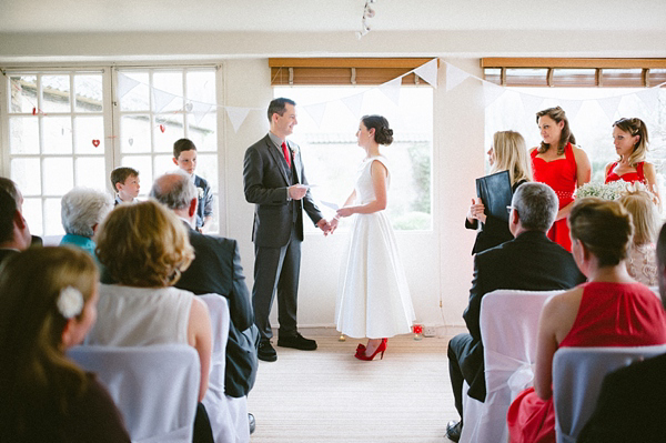 Red polka dot wedding, red wedding shoes