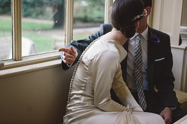 1930s Inspired Wedding, Wax orange blossom crown, London Wedding, Emilie White Photography