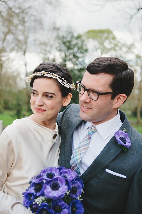 1930s Inspired Wedding, Wax orange blossom crown, London Wedding, Emilie White Photography