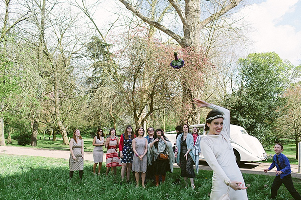 1930s Inspired Wedding, Wax orange blossom crown, London Wedding, Emilie White Photography