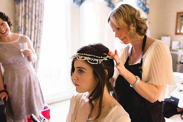 1930s Inspired Wedding, Wax orange blossom crown, London Wedding, Emilie White Photography