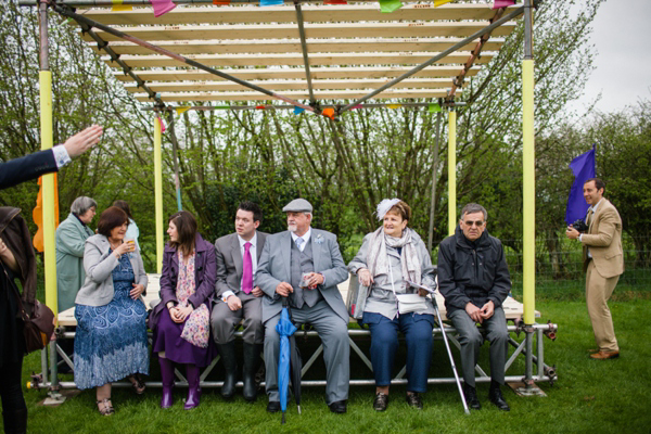 A lego rainbow and cake festival wedding, photograpy by Emma Case