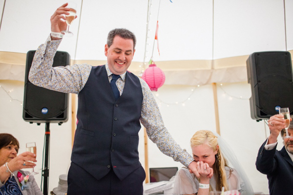 A lego rainbow and cake festival wedding, photograpy by Emma Case