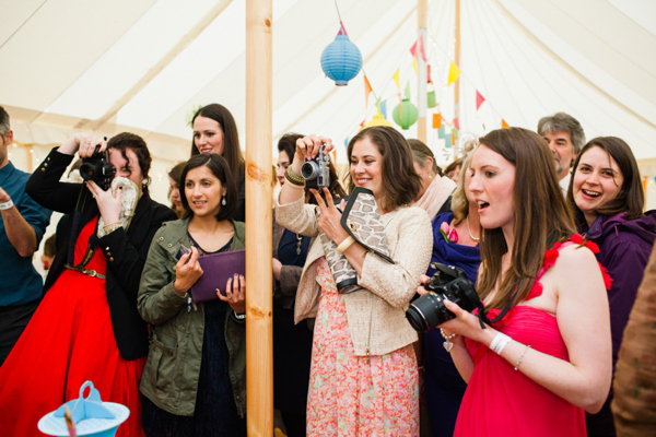 A lego rainbow and cake festival wedding, photograpy by Emma Case