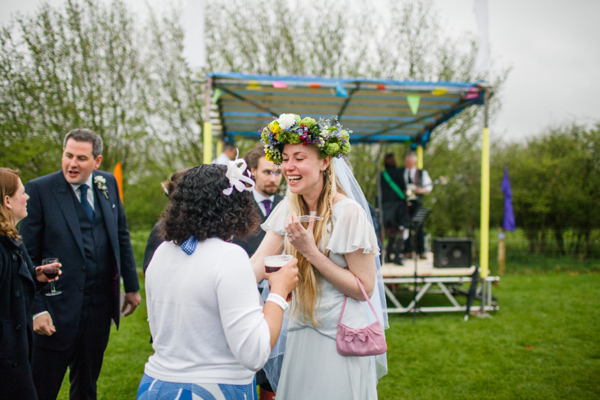 A lego rainbow and cake festival wedding, photograpy by Emma Case