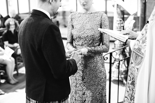 Gold Issa wedding dress, Edinburgh wedding, Caro Weiss Photography